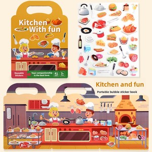 <span class=keywords><strong>Livre</strong></span> sensoriel transfrontalier avec autocollants en gelée ZD011, puzzle éducatif précoce à bulles, jeu de dessin animé pour enfants de 36 mois, jouet en papier - Product Image 2