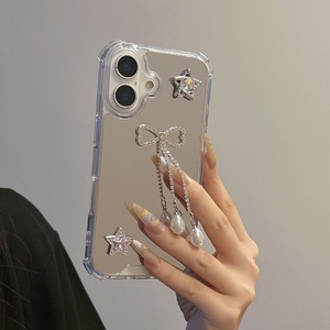 Cover posteriore antiurto elegante con fiocco a specchio per <span class=keywords><strong>iPhone</strong></span> 16 Pro Max 15 Pro Max 12 13 11 XR XS X elegante con fiocco a specchio - Product Image 2