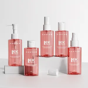 Roze Huisdier 100Ml Cosmetische Plastic Tonerfles Vloeibare Fles Met Witte Filpdoppen