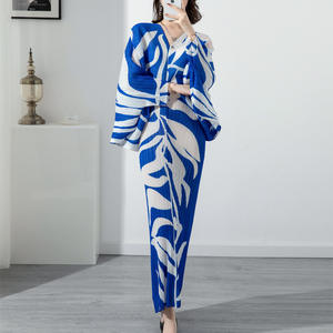 <span class=keywords><strong>Robe</strong></span> maxi plissée Miyake de luxe de haute qualité avec manches chauve-souris pour femmes enceintes, <span class=keywords><strong>robe</strong></span> <span class=keywords><strong>longue</strong></span> imprimée, <span class=keywords><strong>robe</strong></span> élégante musulmane pour l'Aïd - Product Image 2