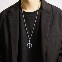Style populaire titane Aquaman Trident pendentif Shenzhen colliers vente en gros collier inspiré du créateur