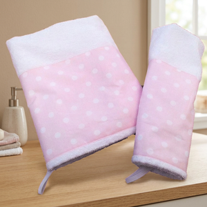 Juego de Toallas de Baño de Algodón con Puntos Rosas, 2 Piezas, Suaves y Delicadas con la Piel, Accesorios para Baño - Product Image 2