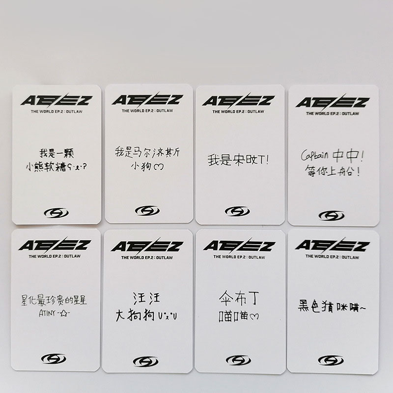 8Pcs/Set Kpop ATEEZ the WORLD EP.2: OUTLAW Album Exslusive Selfie