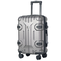 Ensemble de trois pièces de bagages de voyage gris de style extraterrestre mécanique Valise à roulettes de haute qualité Ensemble de valises ABS à fermeture éclair personnalisées