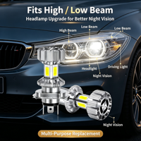 Ampoule de phare LED COB 4 faces H7 6000K Blanc 360 °   Remplacement des phares de voiture à faisceau haut et bas