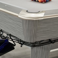 Table de billard de luxe moderne ODM/OEM avec 8 boules, pieds en bois massif, retour automatique, ardoise commerciale, pour snooker et billard, neuve