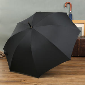Parapluie semi-automatique de 25 pouces pour hommes d'affaires, poignée en plastique/caoutchouc, parapluie droit en RPET, logo, cadeaux d'affaires, design classique - Product Image 6