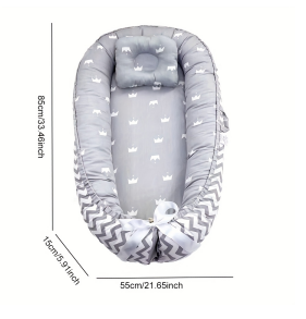 Nido para Bebé, Cuna, Colchón para Recién Nacido, Cojín de Maternidad, Cama de Viaje Plegable y Portátil, Juego de Cama para Bebé con Estampado 100% Algodón - Product Image 5