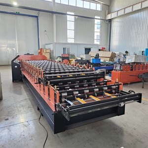Machine de formage de rouleaux de panneaux de toit à double pont Machine de fabrication de carreaux de toiture Machine de formage de rouleaux de carreaux émaillés - Product Image 4