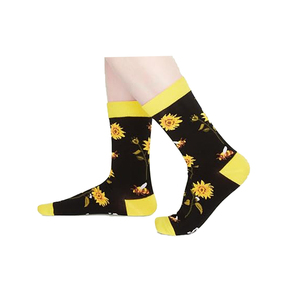 <strong>Sunflower</strong> Crew <strong>Socks</strong> for Women and Teens Customizable Yellow Mid-Calf <strong>Socks</strong> with Logo for Autumn Daily Wear - Product Image 2