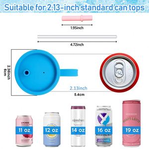 Couvre-boîte en silicone de style moderne avec trou pour paille, poignée de transport, étanche, anti-poussière, jetable, pour canettes de soda et de boissons - Product Image 2