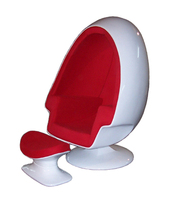 Lee West Stereo Pod Alpha Shell Kaufen Sie moderne Möbel Swivel Leisure Lounge Fiberglas Lautsprecher Stuhl mit Ottomane