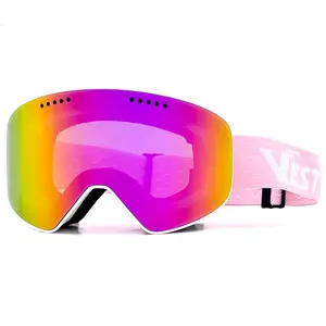 Оптовая продажа, лыжные очки, снегоступы, индивидуальные лыжные очки, 100%, Защита от ультрафиолетовых, противотуманных линз, очки для сноуборда для мужчин и женщин, молодежи