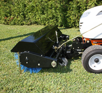 Brosse rotative robuste pour tracteur de pelouse, balayeuse puissante 11 kW 205 kg pour neige, feuilles, gravier, sable, allées et pâturages