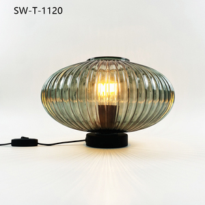 Modern European Hotel Room Table Lamp Decoration <strong>Glass</strong> Led Table Light With Amber Smoky <strong>Lampshade</strong> - Product Image 6