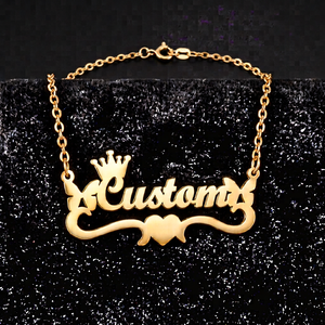 Collar con Colgante de Corazón con Nombre Personalizado, Chapado en Oro, Regalo Personalizado para Mujer, Collares Clásicos de Acero Inoxidable - Product Image 1
