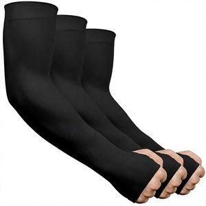Manchons de bras noirs anti-UV pour adultes, unisexes, pour le cyclisme, la remise en forme et l'utilisation en extérieur - Product Image 1
