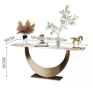 رخام فاخر بزاوية معدنية في الردهة ، مدخل مزخرف من الرخام مع مرآة لأثاث غرفة المعيشة - Product Image 6