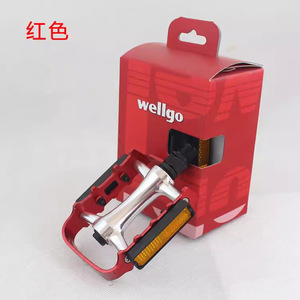 Pédales de vélo de montagne Wellgo M20 rouges en alliage d'aluminium avec roulements à billes antidérapants pour VTT - Product Image 1