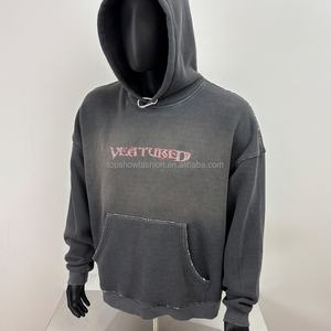 TOPSHOW Fabricants de sweats à capuche personnalisés, sweat à capuche à épaules tombantes, délavé au soleil, molleton lourd, sweat à capuche délavé à l'acide, sweat à capuche délavé pour hommes - Product Image 1