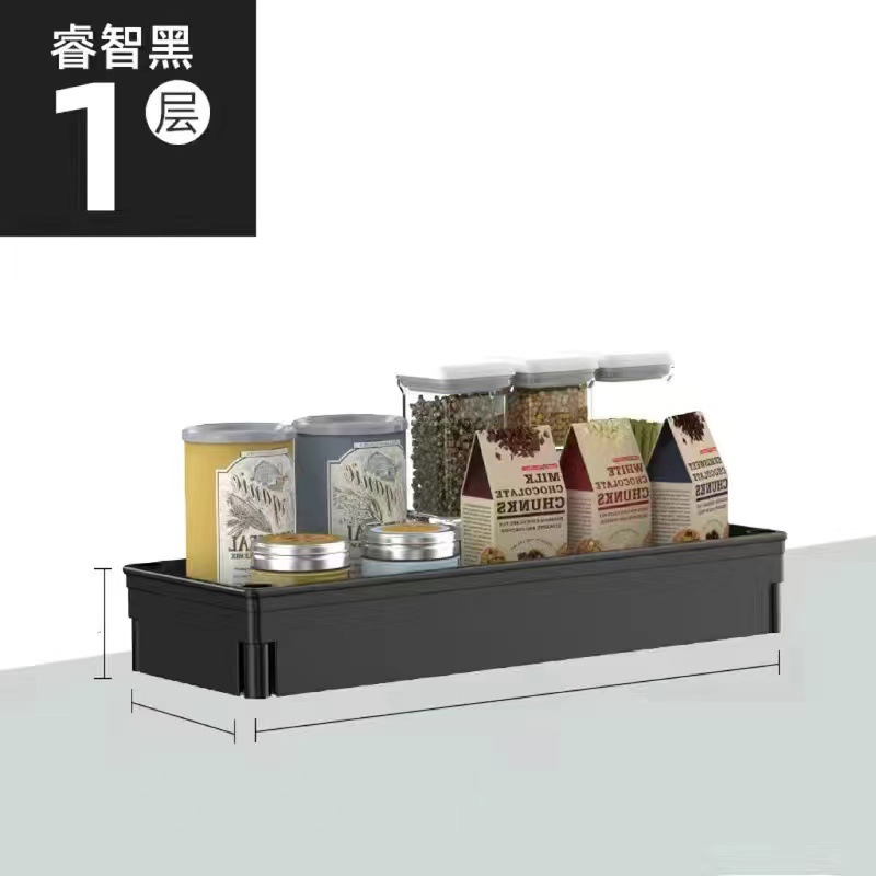 Encimera negra, una capa de cesta ql.