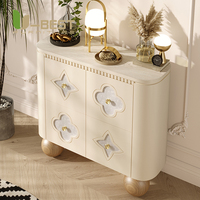 Console de hall moderne en coquillages naturels français, style crème, avec tiroir seau en bois massif, meuble de rangement pour chambre à coucher
