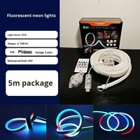 Bande LED néon RGB pour maison intelligente, luminosité réglable, néon flexible, lumières LED pour chambre, lumière flexible DIY pour table, effet arc-en-ciel, décoration
