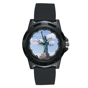 Tùy Chỉnh Của Riêng Bạn Thiết Kế Thương Hiệu Logo/Hình Ảnh Da Thạch Anh Màu Đen Đồng Hồ Cho Nam Giới Phụ Nữ Cá Nhân Đồng Hồ Tùy Chỉnh Đồng Hồ - Product Image 3