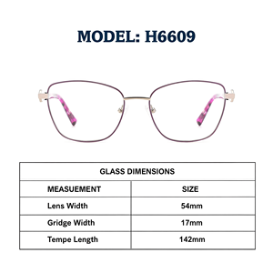 กรอบแว่นตาแฟชั่นทรงสี่เหลี่ยมเล็ก รุ่น H6609 โลหะบางสองสี  รักษ์โลก ประดับเพชรและเปลือกหอยธรรมชาติที่ขาแว่น สำหรับผู้หญิง - Product Image 3