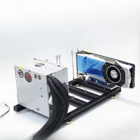 DIY 1/2/3/4 Braket Kartu Grafis Bingkai Terbuka Basis Aluminium GPU Dukungan Eksternal Dapat Disesuaikan SLI ATX Power Stand Hitam