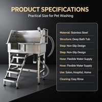 LIZE PET Baignoire de toilettage professionnelle de luxe portable pour chats, écologique et multifonctionnelle