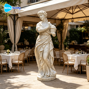 Statue de la déesse Deméter en marbre blanc naturel, sculptée à la main, sculpture moderne européenne de la déesse de la récolte, surface lisse, pour cour d'hôtel - Product Image 1
