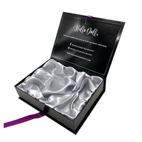 Boîte d'Emballage pour Mèches de Cheveux Sacs d'Extension en Satin pour Tissage de Cheveux Naturels Coffret Cadeau de Rangement avec Fermeture à Ruban pour Accessoires de Perruques
