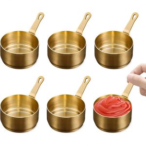 Vente en gros de coupelles à sauce en acier inoxydable 304 avec poignées, mini plats à sauce au design moderne pour les buffets et les restaurants - Product Image 1