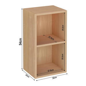 Étagère à livres en bois à 2 niveaux, bibliothèque autoportante haute pour salon, chambre, bureau, avec <span class=keywords><strong>rangement</strong></span> pour CD et vitrine - Product Image 5