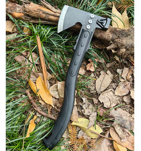 Hache tactique de survie à double lame en acier à haute teneur en carbone avec manche en fibre de verre pour la coupe du bois en montagne et les projets de bricolage - Product Image 6