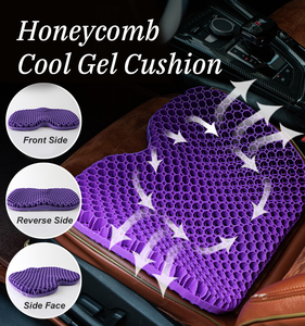 Cojín de Asiento con Diseño de Panal de Abeja Morado, con Funda Extraíble, para Alivio de Presión en la Silla, Soporte para Glúteos, Forma Oblonga - Product Image 2