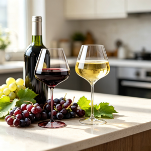Verre à vin en cristal rouge Bourgogne Harmonious Home Haus, grande taille, pied coloré, capacité 601-700 ml, design moderne et minimaliste - Product Image 1