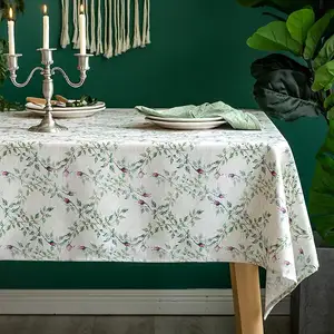 QDTEX custom all over print table cloth commercial polyester printed table cloth for home