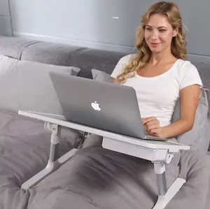 Mesa dobrável para cama, portátil, direta de fábrica, para cama, altura ajustável, laptop, mdf, madeira, computador, mesa para sofá