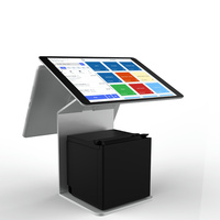 Support magnétique à double écran POS Support en métal pour tablette PC pour restaurant Comptoir de caisse