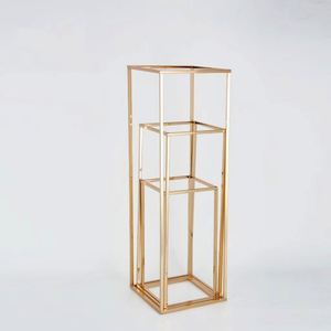 Support rectangulaire pour fleurs, colonne de fleurs en métal, vase à fleurs géométrique pour tables - Product Image 3