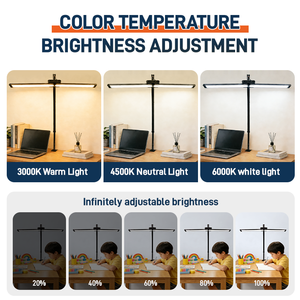 Lampe de bureau à bras articulé OEM 2026 USB, lumière de lecture à intensité variable pour la protection des yeux, lampe de bureau LED à bras articulé en alliage <span class=keywords><strong>d</strong></span>'aluminium avec pince - Product Image 3