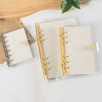 Distribuidores A6/A5 Notebook PVC transparente cubierta suave Botón de cuero forrado Simple Oficina escuela papelería archivo hojas sueltas