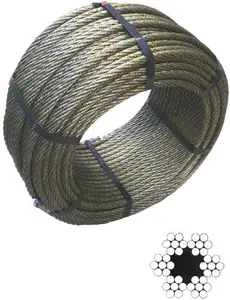 亜鉛メッキ鋼線ロープ6x7IWRC炭素鋼ホットディップ電気亜鉛メッキリギングケーブルクレーン用