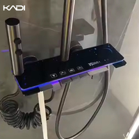 Ensemble de Douche de Salle de Bain Moderne de Luxe avec Affichage LED, Jet Pluie, Jet Doux, Fonctions Massage, Surface Chromée, Céramique Brossée, Idéal Hôtels