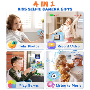 Fotocamera Giocattolo per Bambini, Videocamera Digitale HD per Ragazzi e Ragazze, Doppia Fotocamera, Schermo IPS da 2 Pollici, Scatto con Un Solo Tocco, <span class=keywords><strong>Memoria</strong></span> da 32GB - Product Image 5