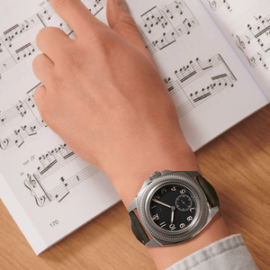 Montre mécanique automatique vintage avec petite seconde, lunette cannelée et bracelet en cuir pour homme Longinesing - Product Image 3