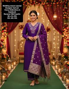 Nouvelle collection de costumes droits de créateurs, de qualité boutique premium, avec broderie traditionnelle et travail manuel Jari sur le col, pour occasions de fête, prix de gros - Product Image 2