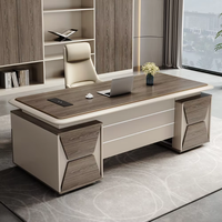 Bureau de direction moderne en bois de luxe avec design modulaire, grand bureau spacieux, tiroirs de rangement haut de gamme